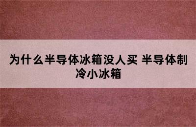 为什么半导体冰箱没人买 半导体制冷小冰箱